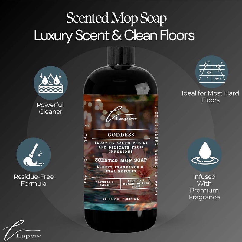 Lapew Goddess Scented Mop Soap Concentrate 36 oz | Premium Fragranced Floor Cleaner | Streak-Free | Hard Floor Cleaning Solution | Eco Friendly | Made in USA (Sweet Grace) - Image 2